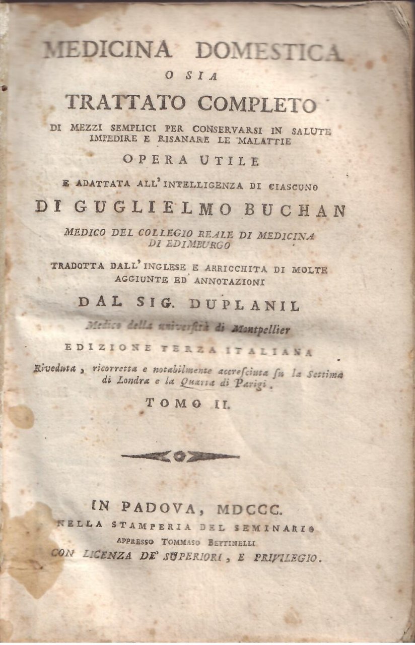 MEDICINA DOMESTICA O SIA TRATTATO COMPLETO DI MEZZI SEMPLICI PER …