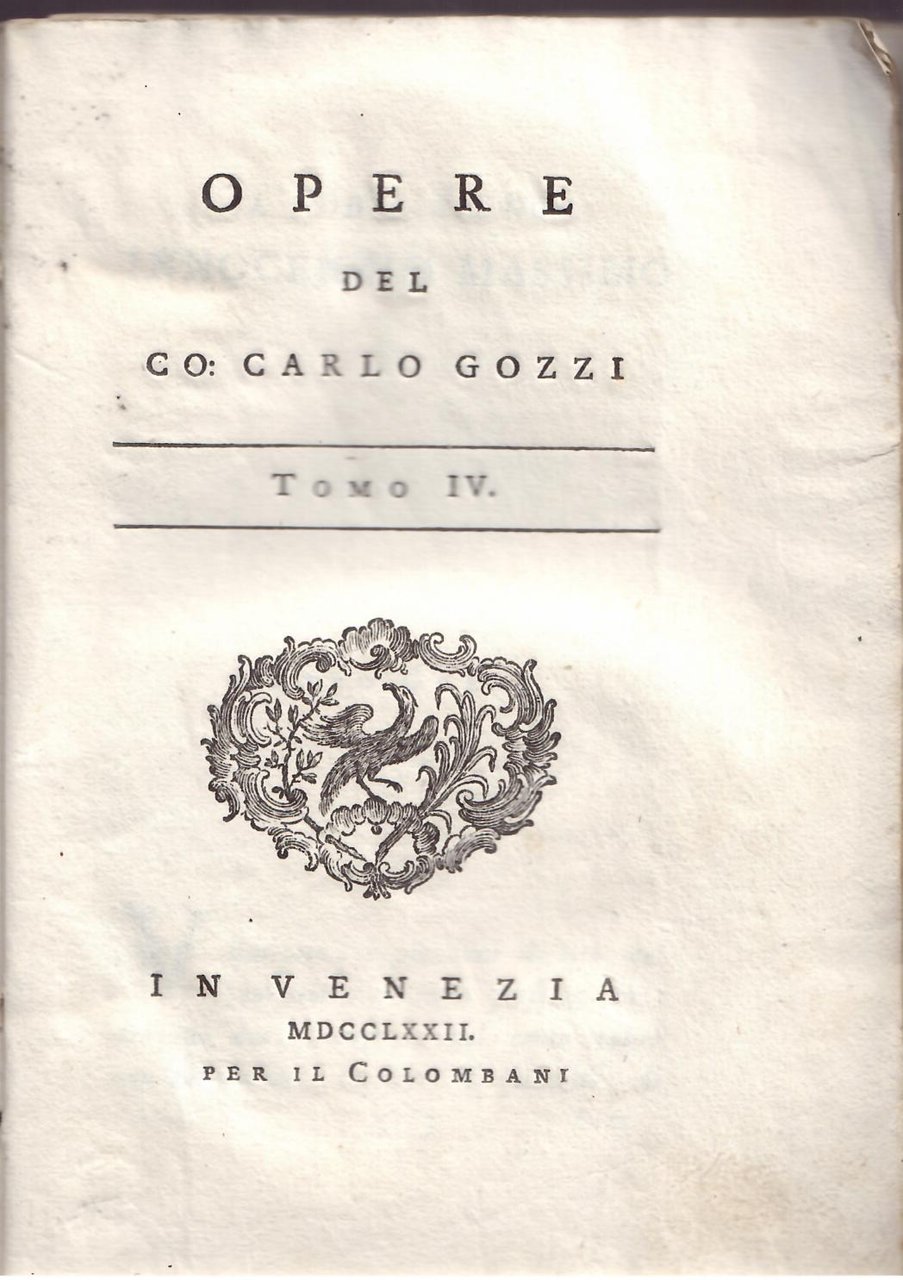 OPERE DEL CO: CARLO GOZZI