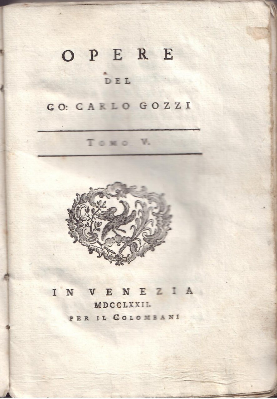 OPERE DEL CO: CARLO GOZZI