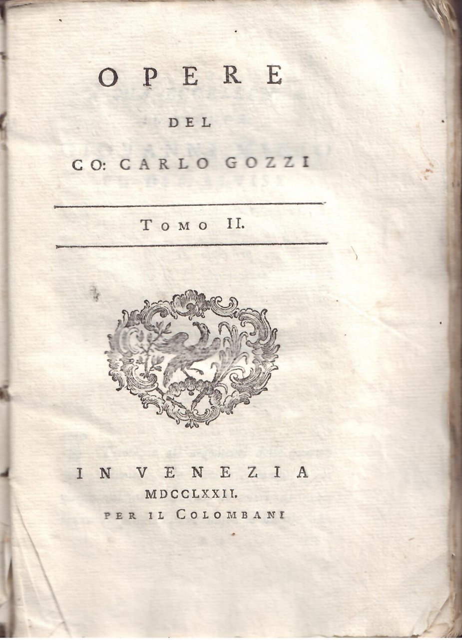 OPERE DEL CO: CARLO GOZZI