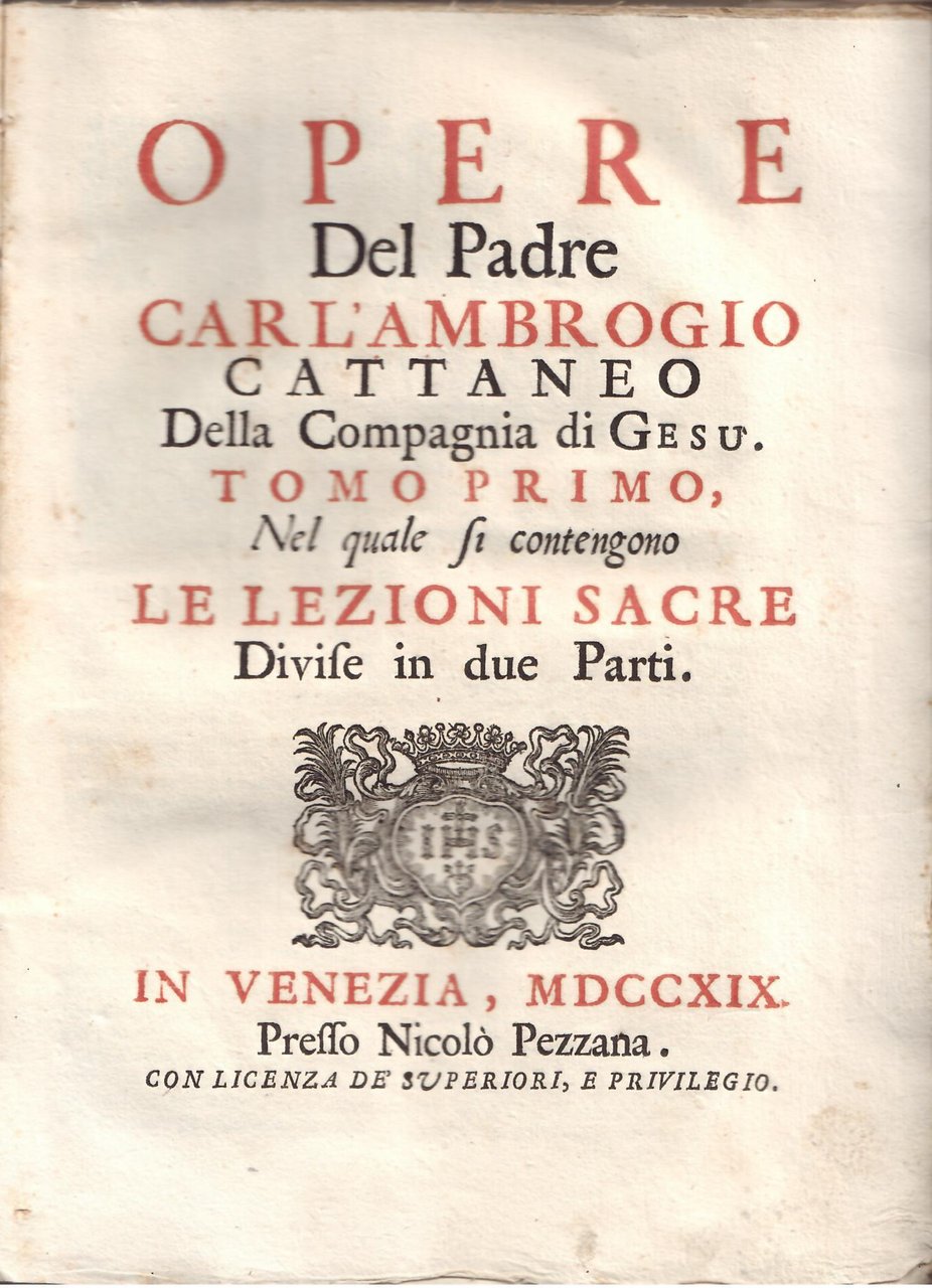 OPERE DEL PADRE CARL'AMBROGIO CATTANEO