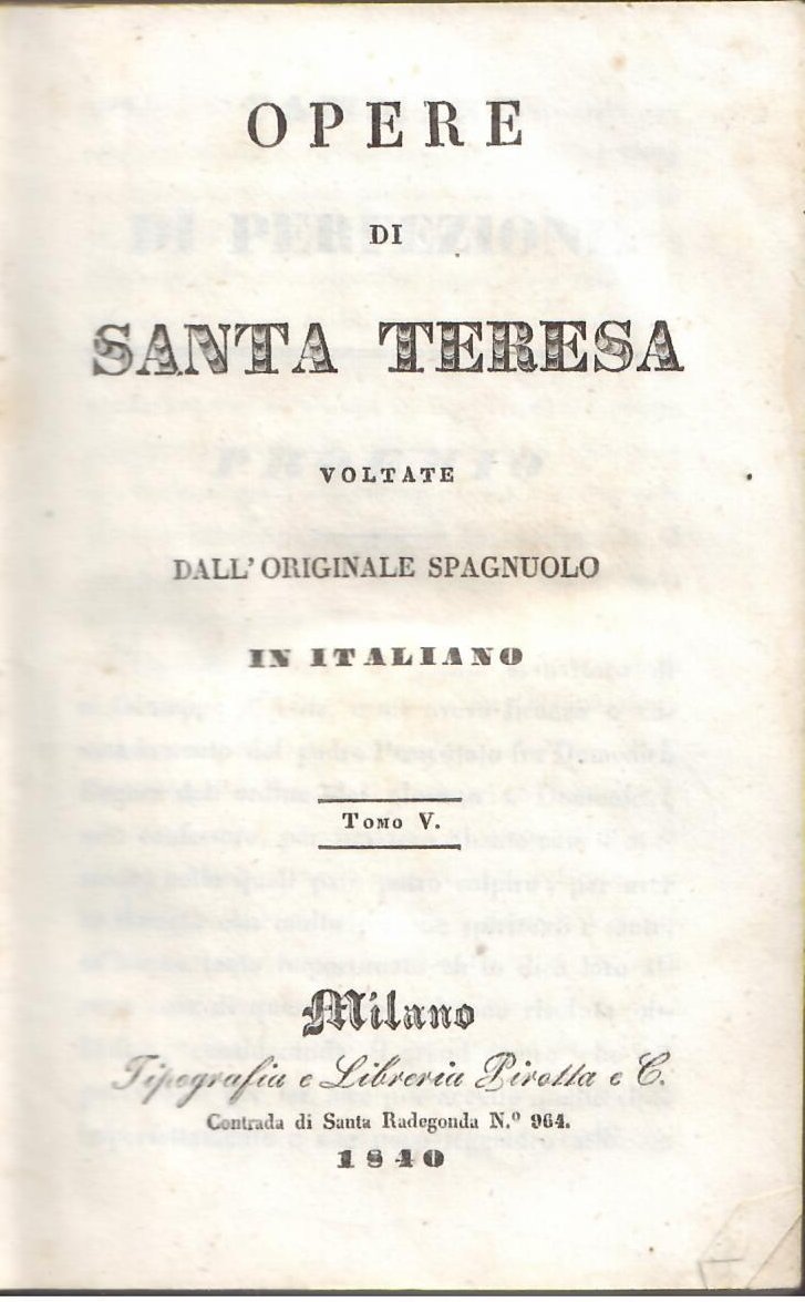 OPERE DI SANTA TERESA