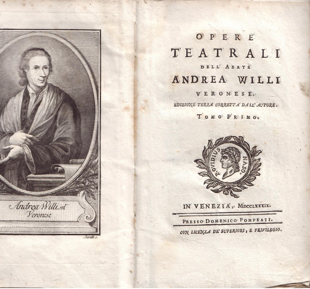 OPERE TEATRALI DELL'ABATE ANDREA WILLI
