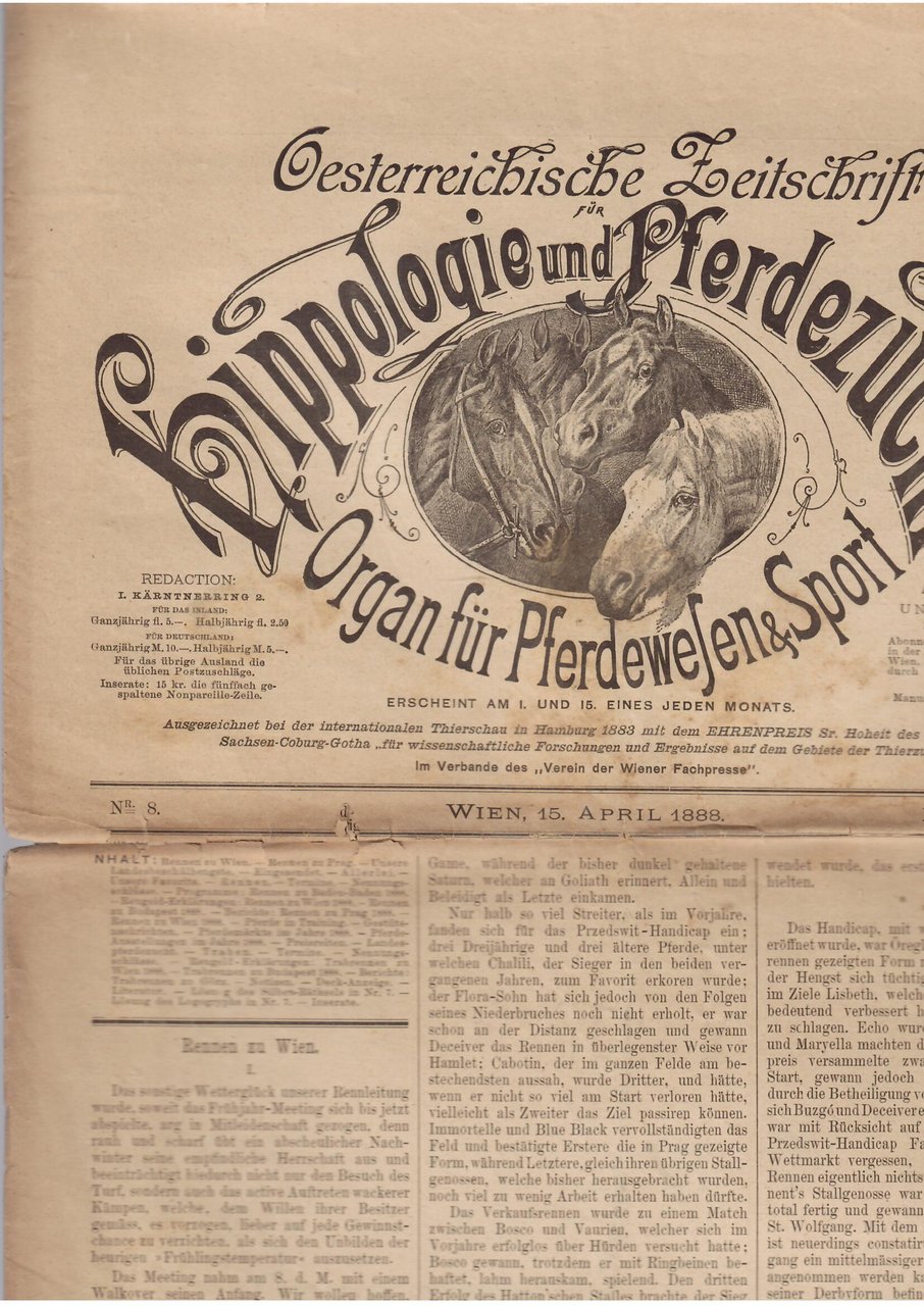 Österreichische Zeitschrift für Hippologie und Pferdezucht — Organ für Pferdewesen …