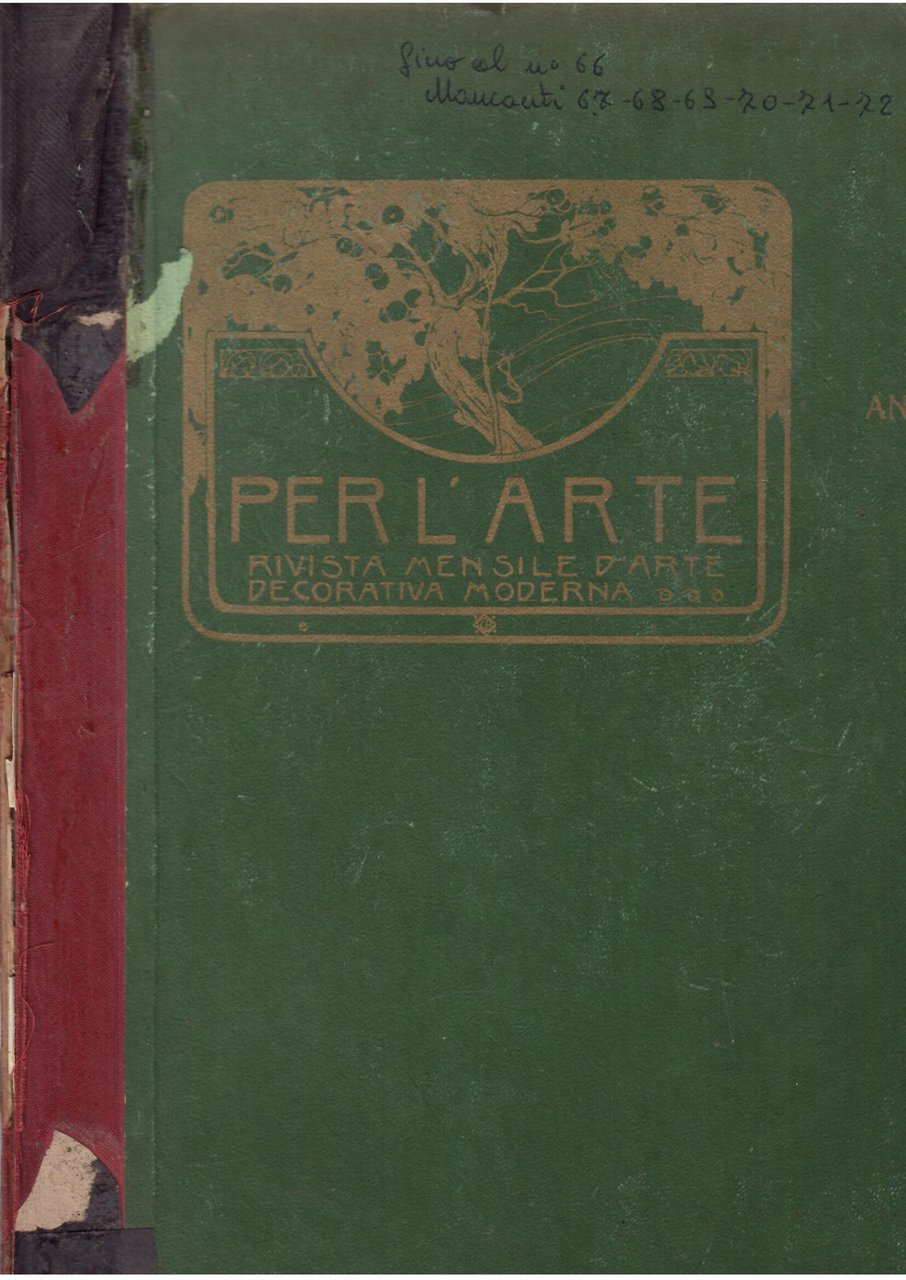 PER L'ARTE - RIVISTA MENSILE D'ARTE DECORATIVA MODERNA - ANNO …