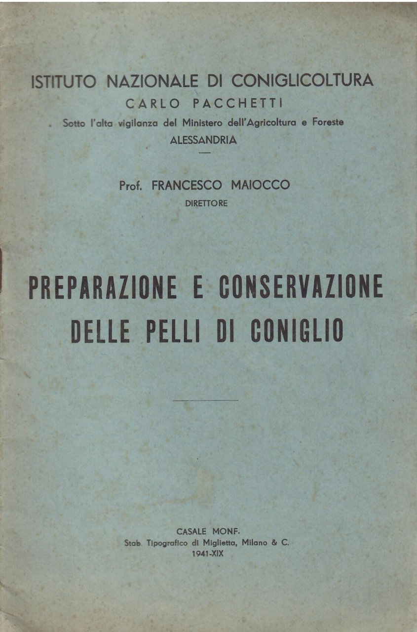 PREPARAZIONE E CONSERVAZIONE DELLE PELLI DI CONIGLIO