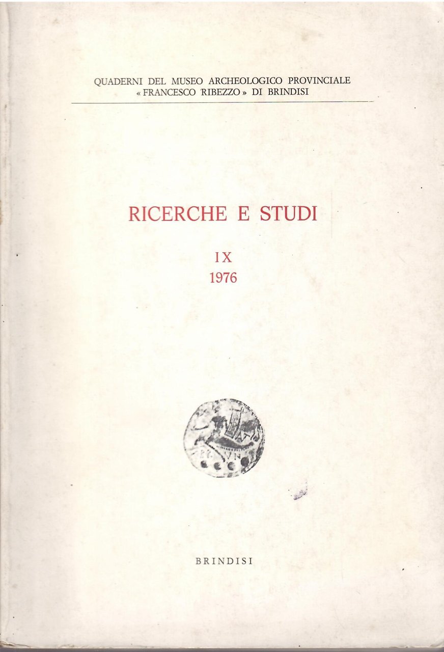 RICERCHE E STUDI IX -1976