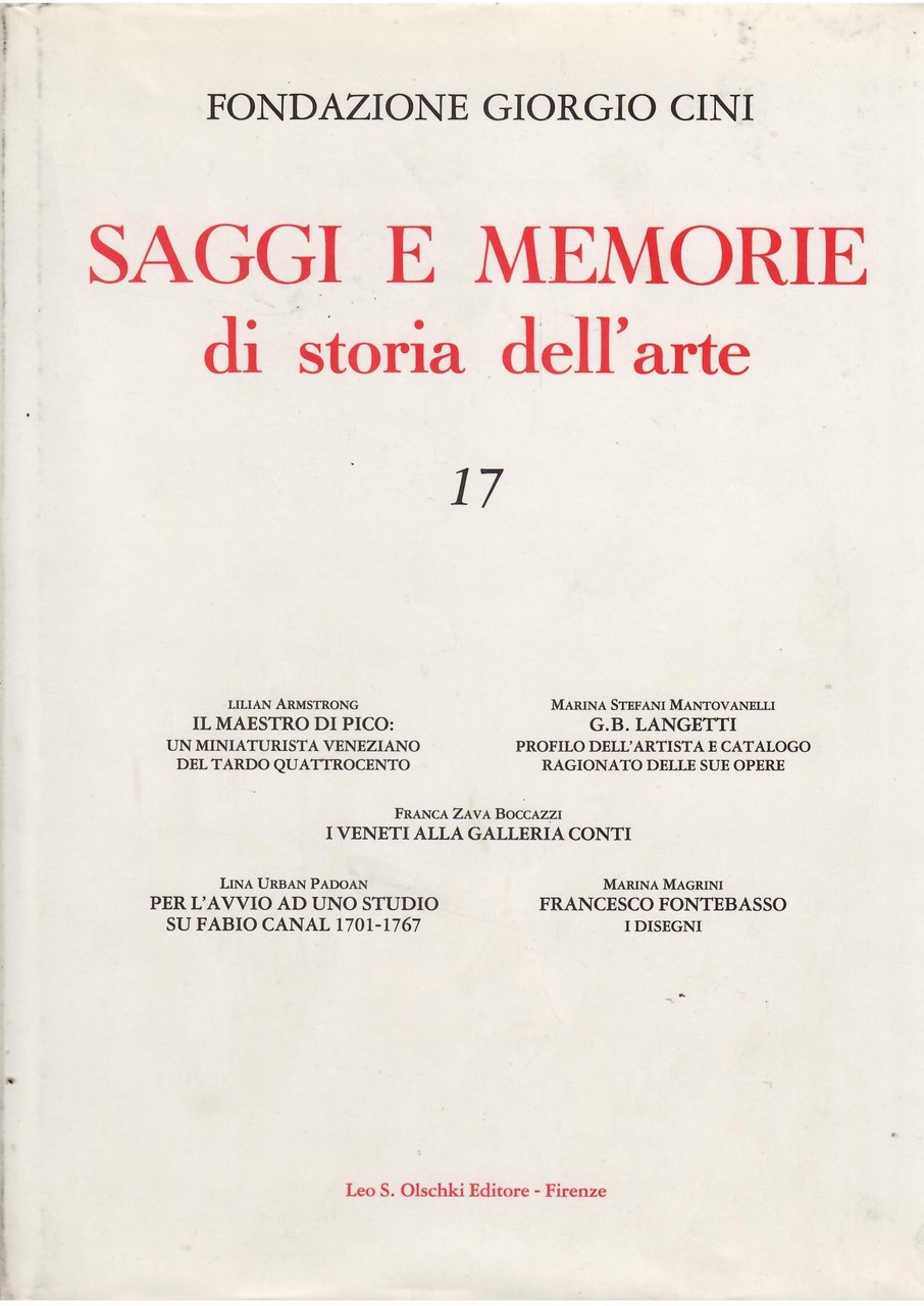 SAGGI E MEMORIE DI STORIA DELL'ARTE - 17 -