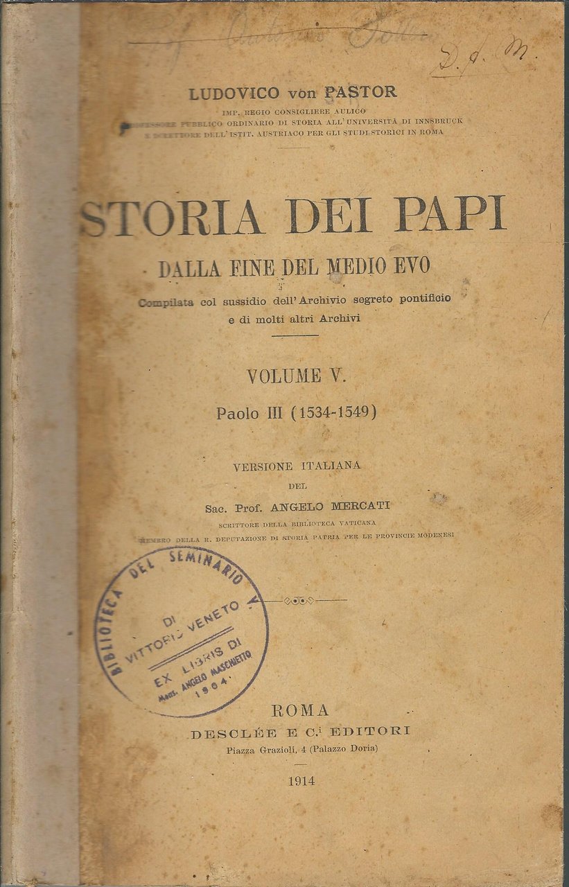STORIA DEI PAPI DALLA FINE DEL MEDIO EVO