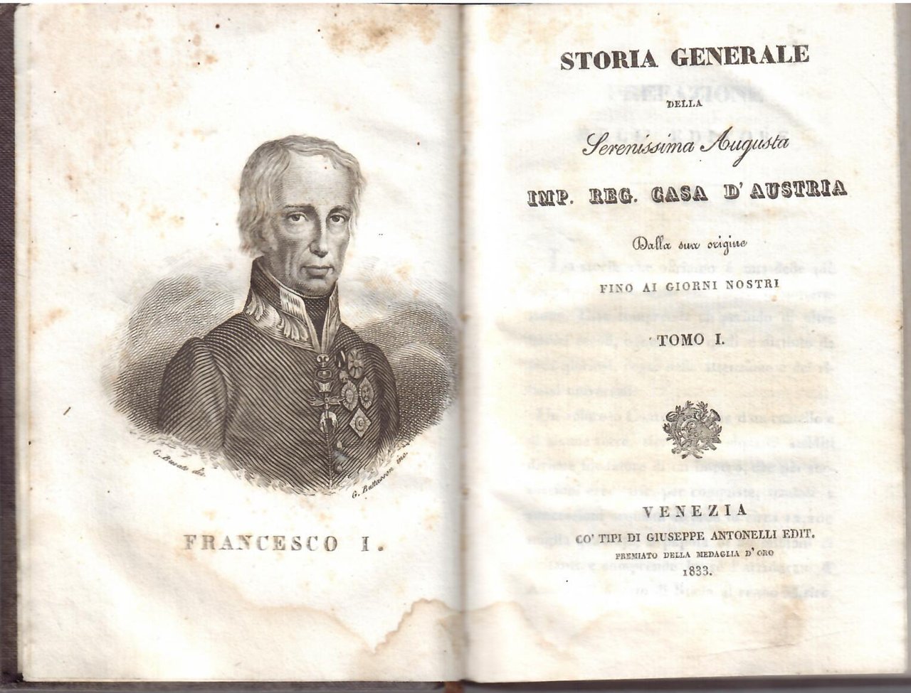 STORIA GENERALE DELLA SERENISSIMA AUGUSTA IMP. REG. CASA D'AUSTRIA - …