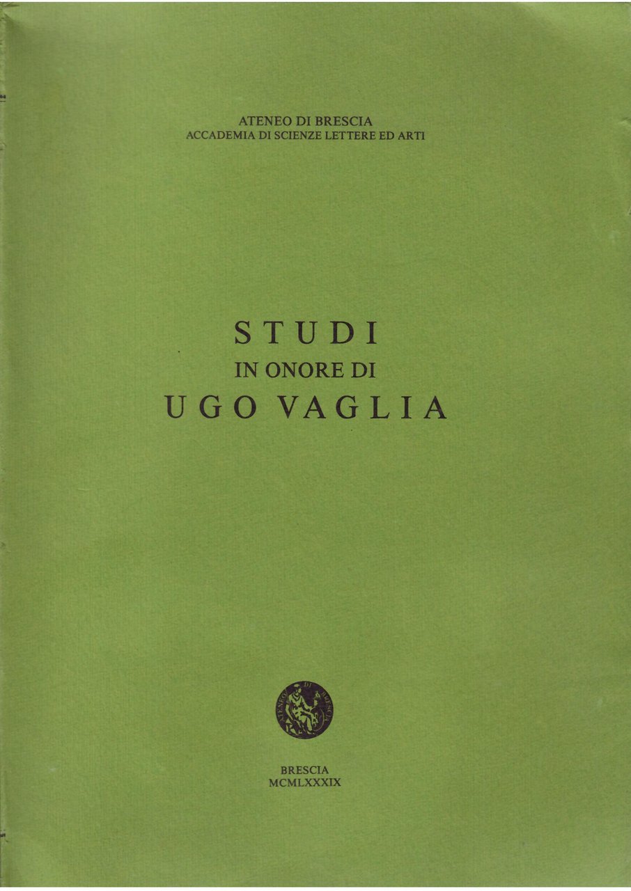 STUDI IN ONORE DI UGO VAGLIA