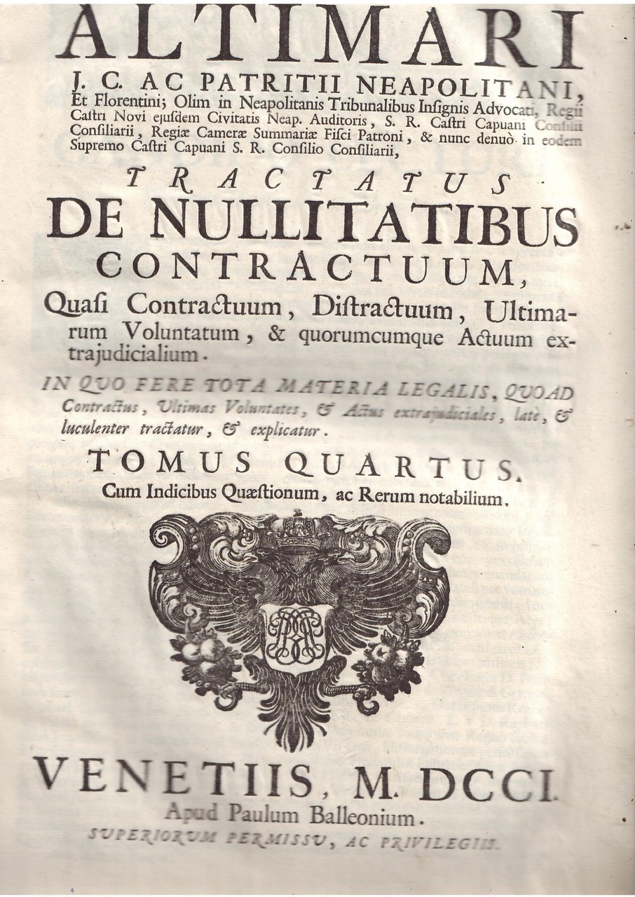 TRACTATUS DE NULLITATIBUS CONTRACTUUM QUASI CONTRACTUUM, DISTRACTUUM, ULTIMARUM VOLUNTATUM, & …