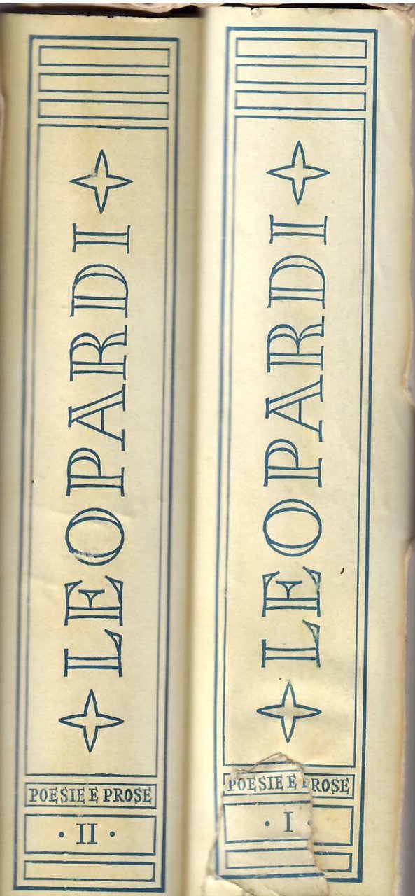 TUTTE LE OPERE DI GIACOMO LEOPARDI - DUE VOLUMI | Immagine principale