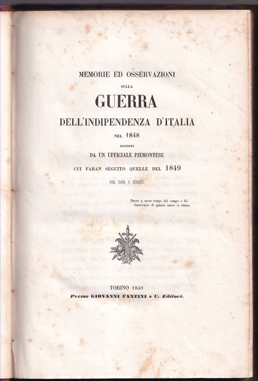 Memorie ed osservazioni sulla guerra dell'indipendenza d'Italia nel 1848 raccolte …