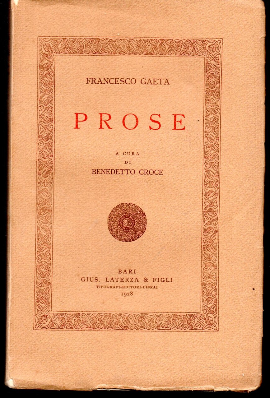 Prose A cura di Benedetto Croce