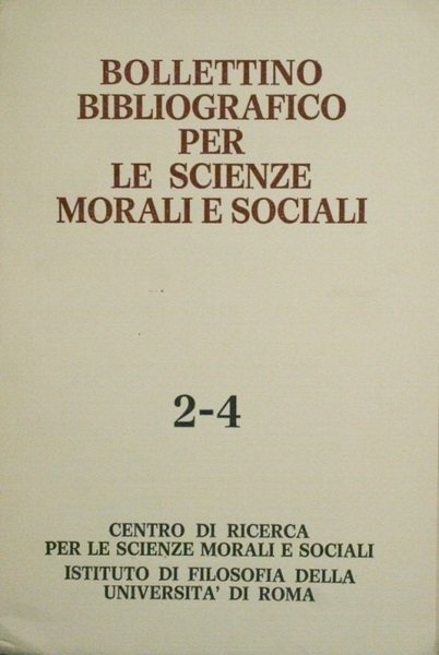 Bollettino bibliografico per le scienze morali e sociali