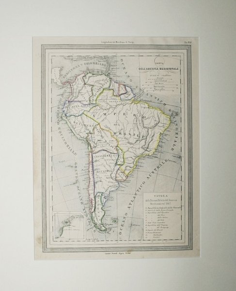 Carta delle divisioni politiche dell'America meridionale