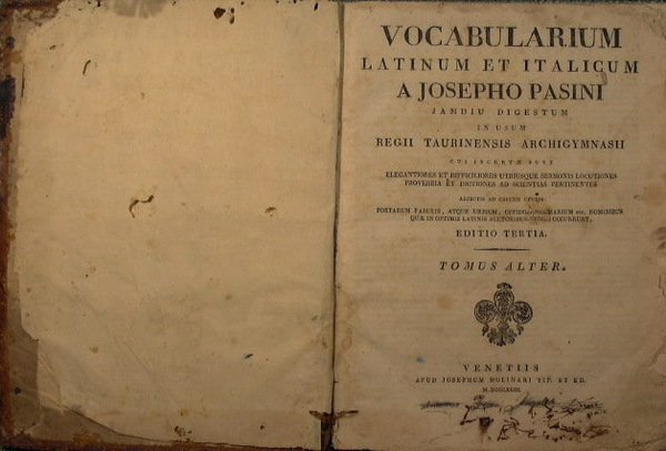 Vocabularium latinum et italicum a Josepho Pasini - Jamdiu digestum …