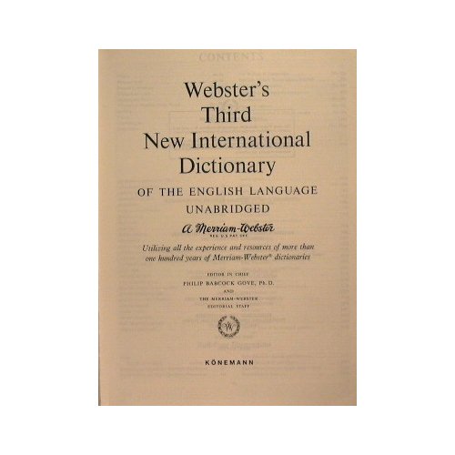 Webster's Third New International Dictionary of the English Language Unabridged