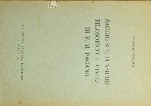 Saggio sul pensiero filosofico e civile di F. M. Pagano