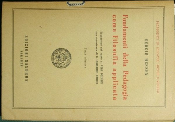 Fondamenti della pedagogia come filosofia applicata