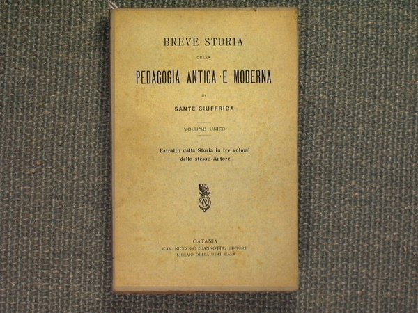 Breve storia della Pedagogia antica e moderna