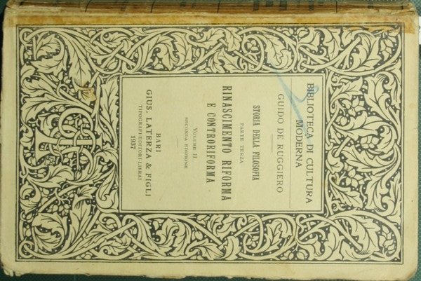 Storia della filosofia. Parte terza - Rinascimento, Riforma e Controriforma - Vol. II