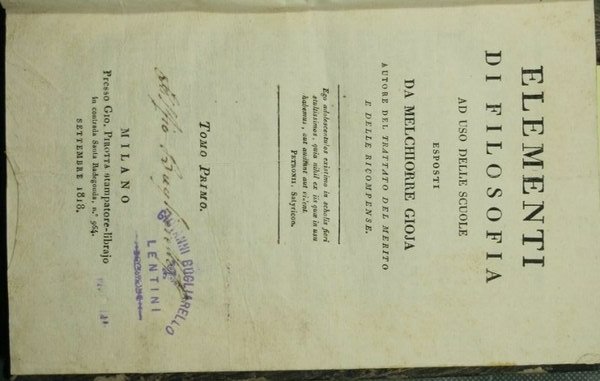 Elementi di filosofia - Vol. I