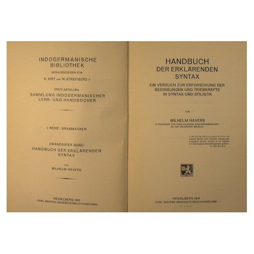 Handbuch der erklarenden syntax