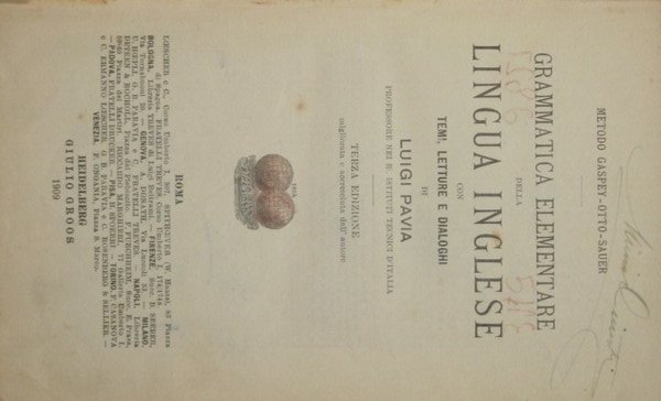 Grammatica elementare della lingua inglese