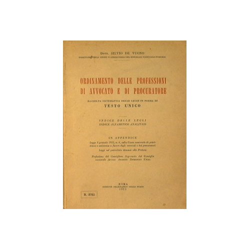 Ordinamento delle Professioni di Avvocato e di Procuratore.