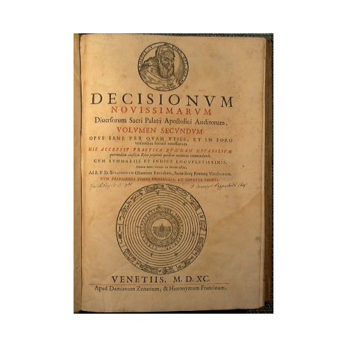 Decisionum novissimarum diversorum sacri palatij apostolici auditorum