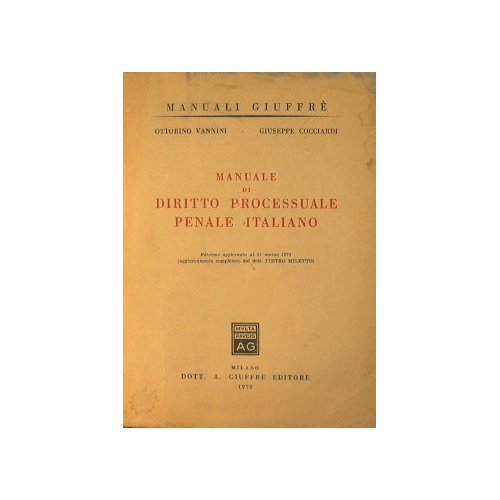 Manuale di diritto processuale penale italiano