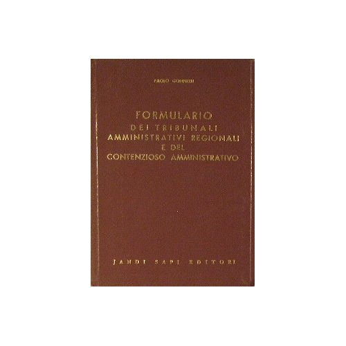 Formulario dei tribunali amministrativi regionali e del contenzioso amministrativo