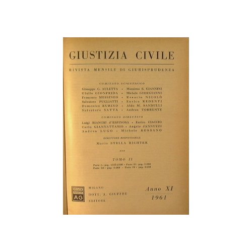 Giustizia civile. Rivista mensile di giurisprudenza