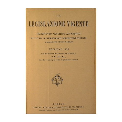 La legislazione vigente