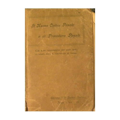 Il nuovo codice penale + Il Nuovo codice di procedura …
