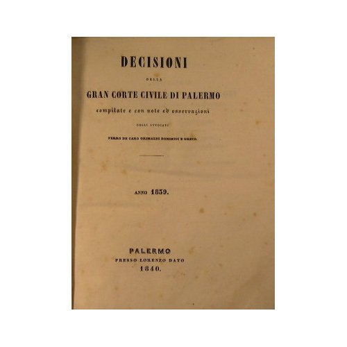 Decisioni della gran corte civile di Palermo