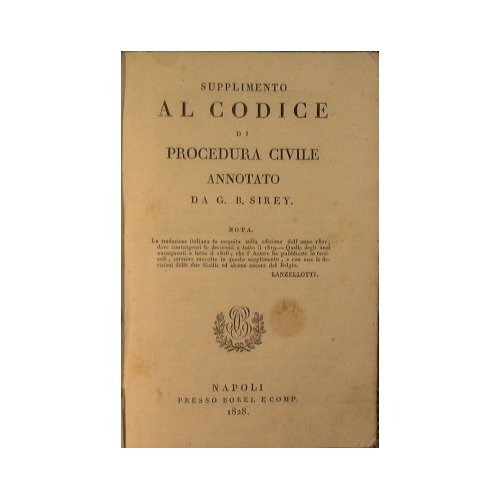 Supplimento al codice di procedura civile