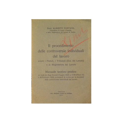 Il procedimento delle controversie individuali del lavoro