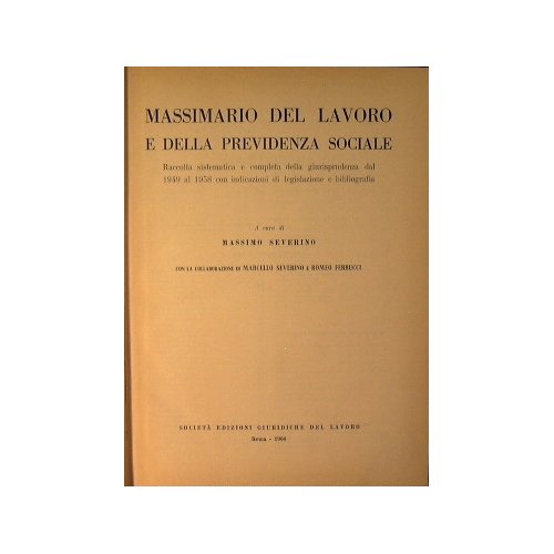 Massimario del lavoro e della previdenza sociale