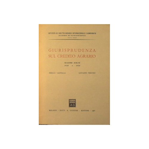 Giurisprudenza sul credito agrario