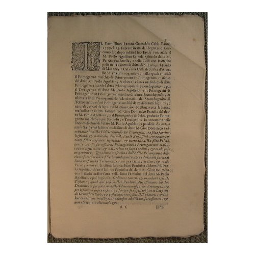 Allegazione per li MM. Prospero, e Domenico Fratelli Doria contro …