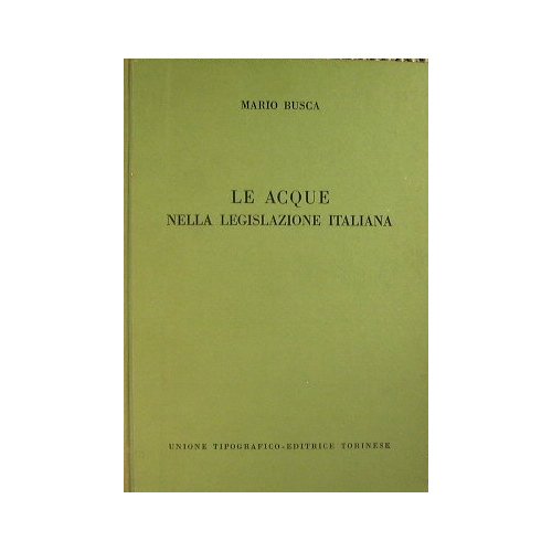 Le Acque nella legislazione italiana