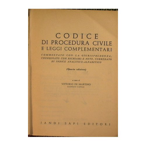 Codice di procedura civile e leggi complementari