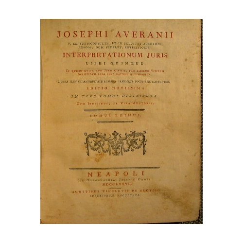 Josephi Averanii V. CL. Juriconsulti, & in illustri Academia Pisana, …