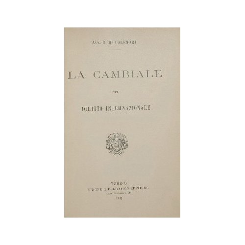 La cambiale nel diritto internazionale