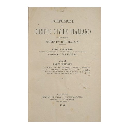 Istituzioni di diritto civile italiano. Voll. II, III, IV, V