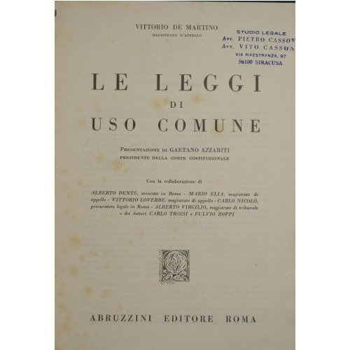 Le leggi di uso comune