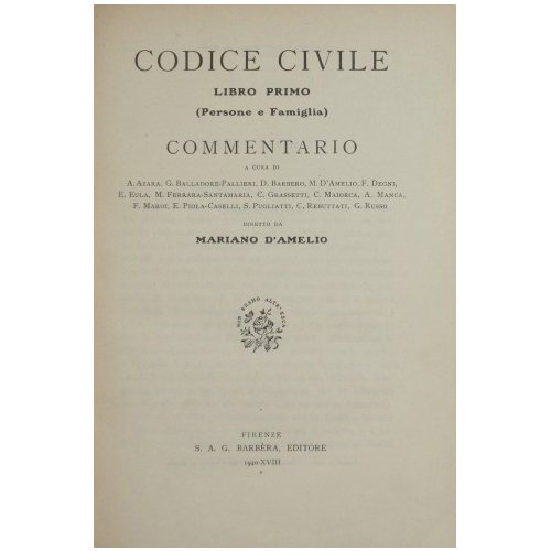 Codice Civile - Libro primo (Persone e Famiglia)